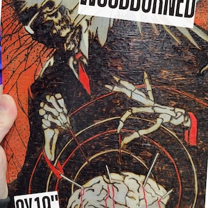 Project Geister Poster pyrography 8x10 wooden plaque