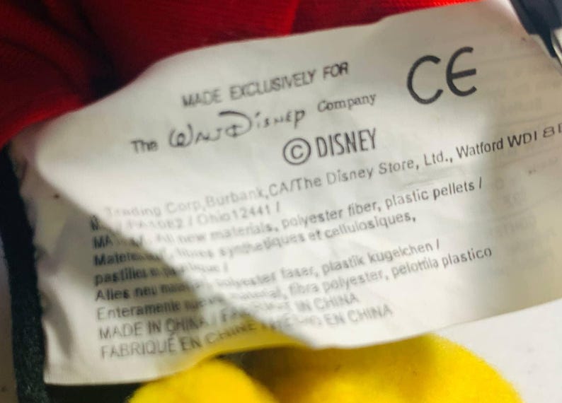 Peluche mini vintage de The Disney Store con forma de Espíritu de Mickey Mouse. imagen 9