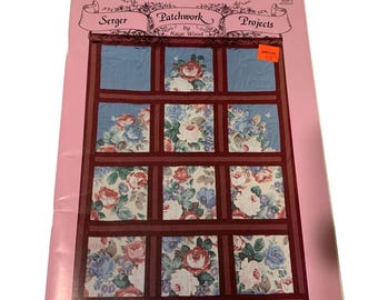 vintage 1988 quilting book Serger Patchwork Projects sewing Kaye Wood craft