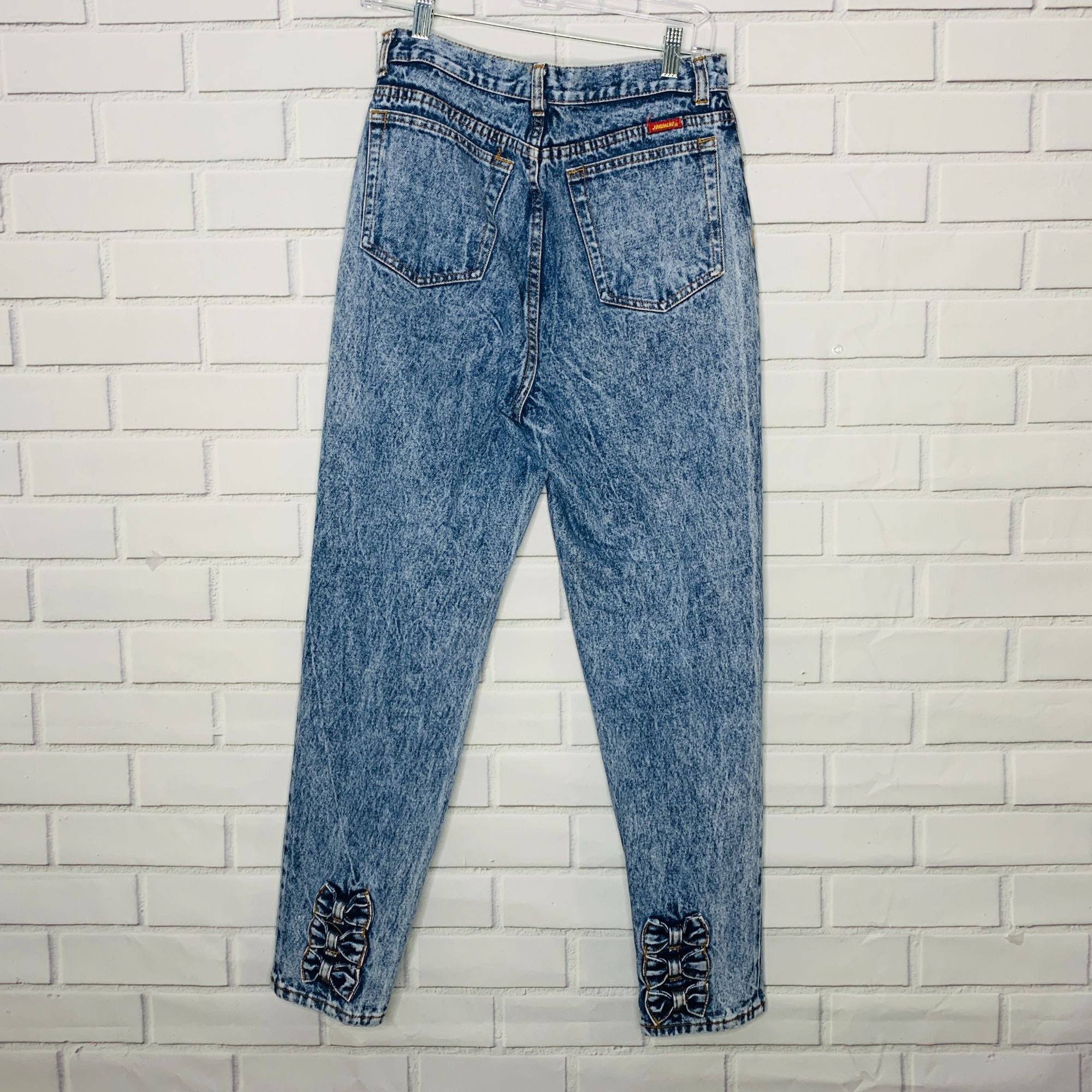 Vintage Jordache Jeans Acid Stone Wash Ankle Bows High Rise - Etsy
