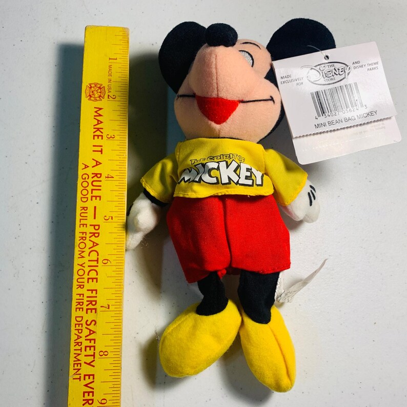 Peluche mini vintage de The Disney Store con forma de Espíritu de Mickey Mouse. imagen 6