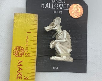 NIP Maker's Halloween Littles SKELETON RAT white miniature mouse Joann Joann's