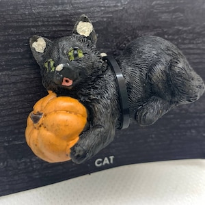 NIP Maker&#39;s Halloween Littles BLACK CAT orange pumpkin miniature Joann Joann&#39;s