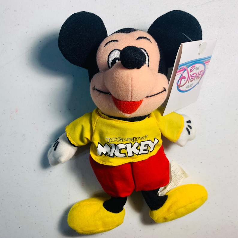 Peluche mini vintage de The Disney Store con forma de Espíritu de Mickey Mouse. imagen 1