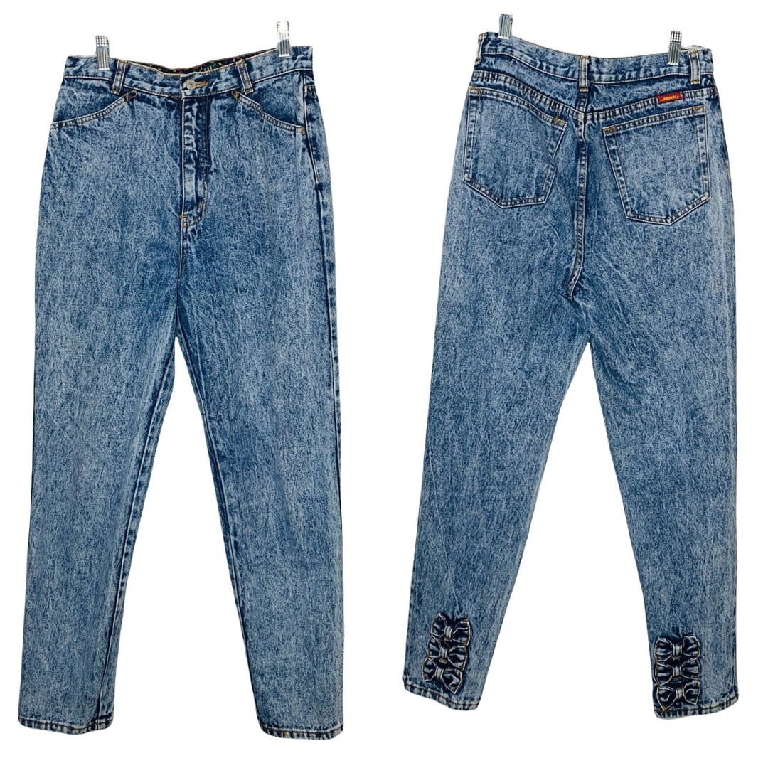 Vintage Jordache Jeans Acid Stone Wash Ankle Bows High Rise - Etsy