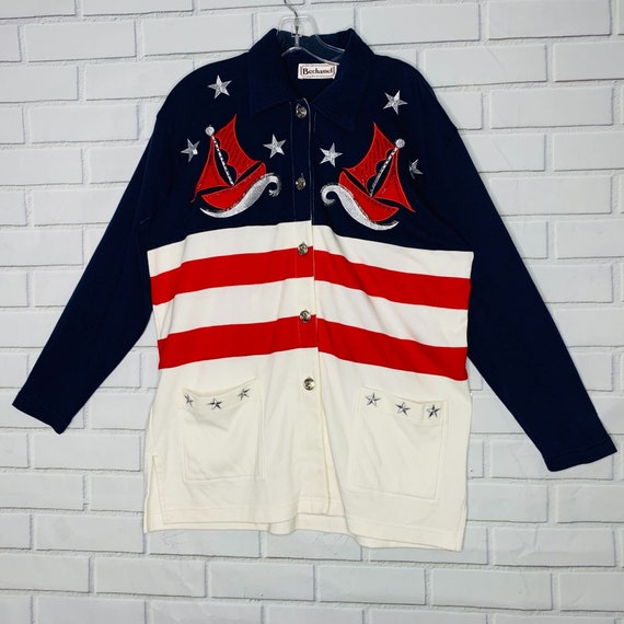 vintage NWT Bechamel top July 4 patriotic nautica… - image 1