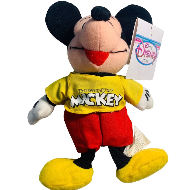 Peluche mini vintage de The Disney Store con forma de Espíritu de Mickey Mouse. imagen 3