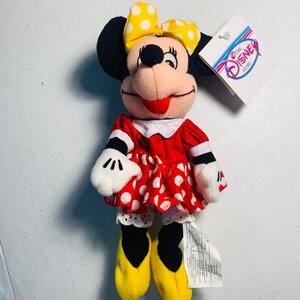 vintage The Disney Store mini bean bag plush stuffed animal Minnie Mouse 8 inch image 1
