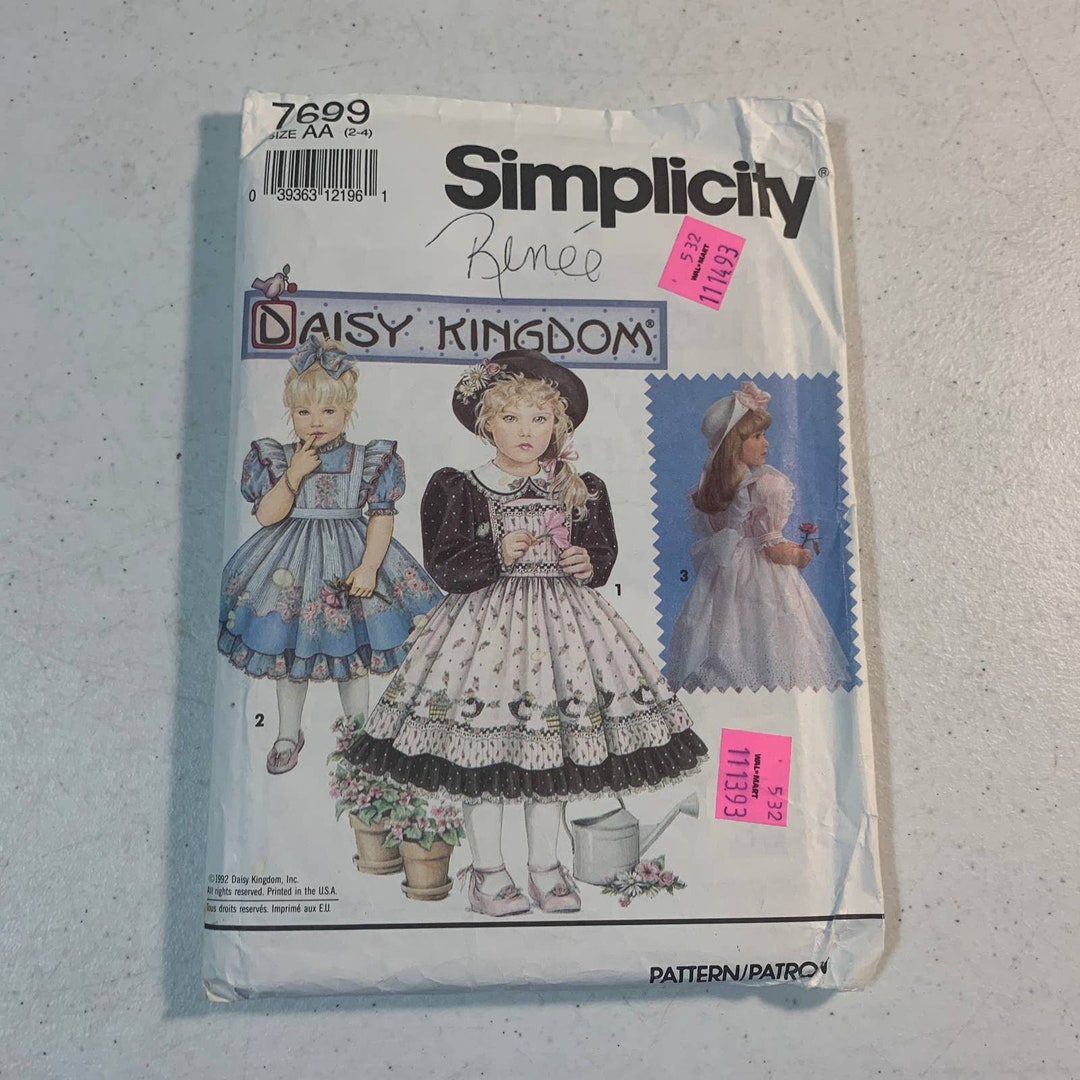 Daisy Kingdom Sewing Pattern Simplicity 7699 Child Dress Etsy