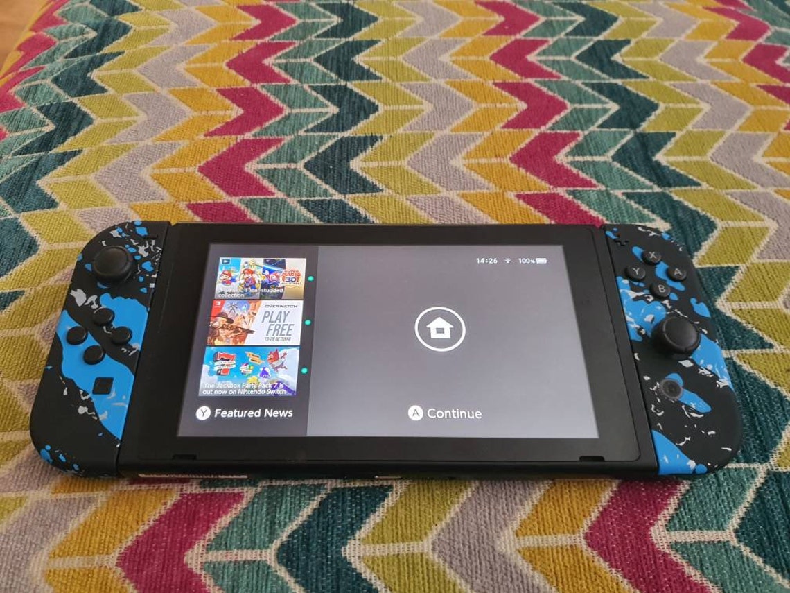 Custom Nintendo Switch Joy Cons Blue Splash | Etsy