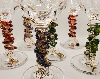 Wine glasses with decorated stems!