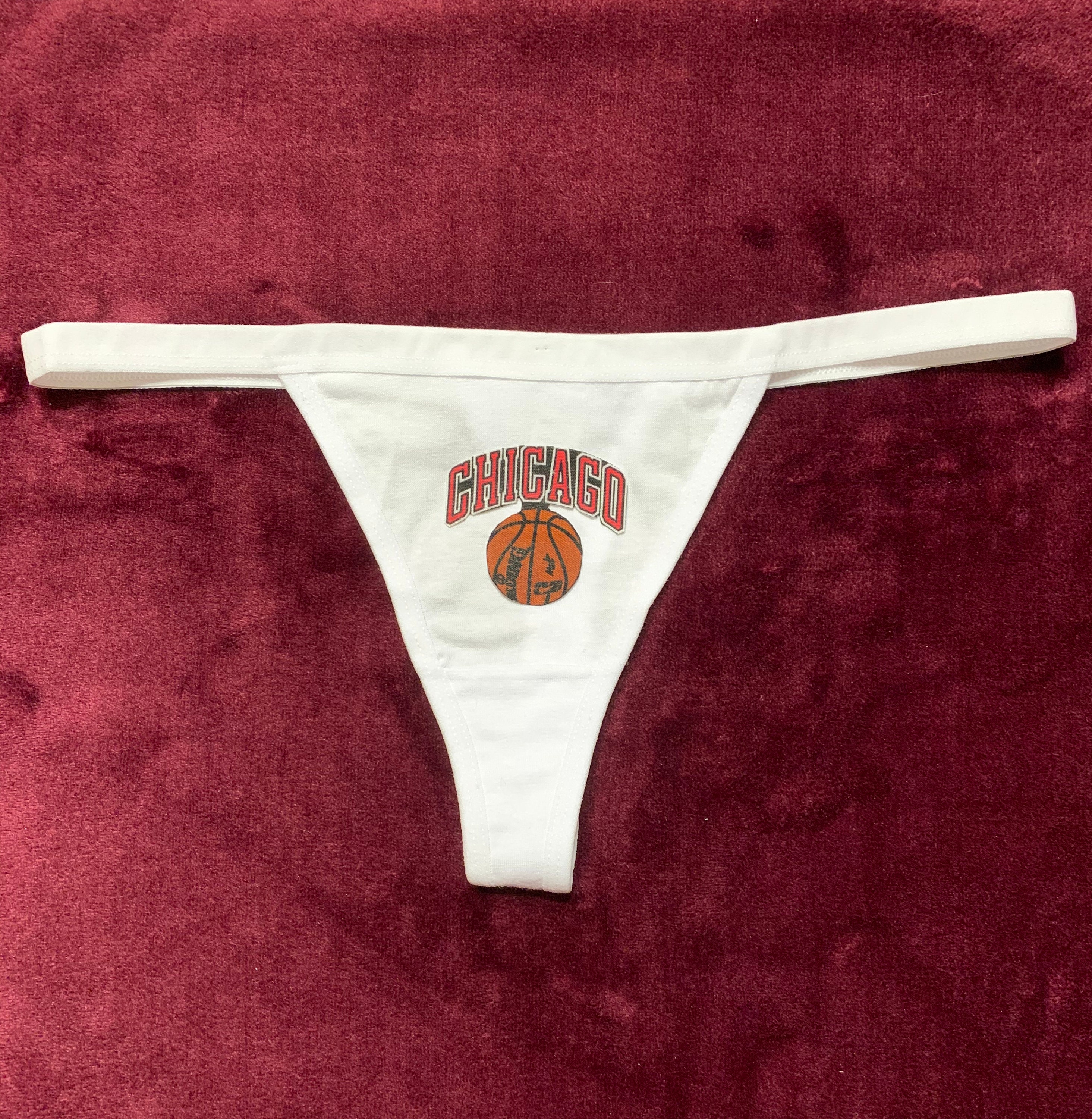 Chicago Bulls basketball inspired White Gstring Underwear Etsy