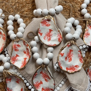 Oyster shell napkin ring set of 4