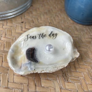 Oyster shell trinket dish table decor