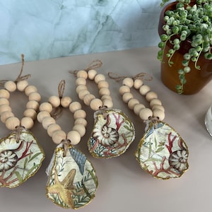 Oyster shell napkin ring set of 4