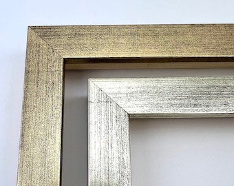 Night Gold & Silver Picture Frame: Modern Elegant Wood 3/4"