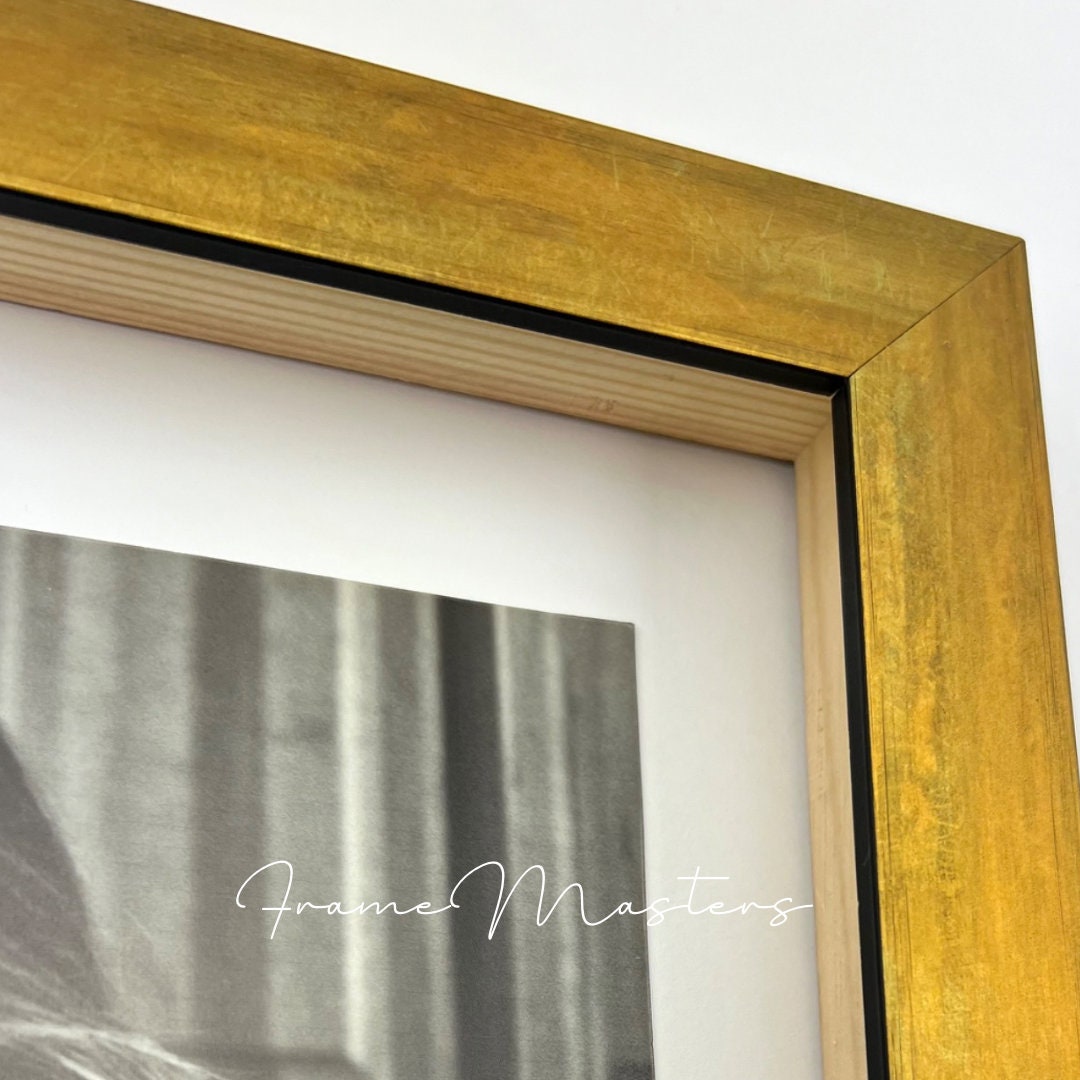 Cascade Gold Picture Frame: Modern Style With Black Lip - Etsy