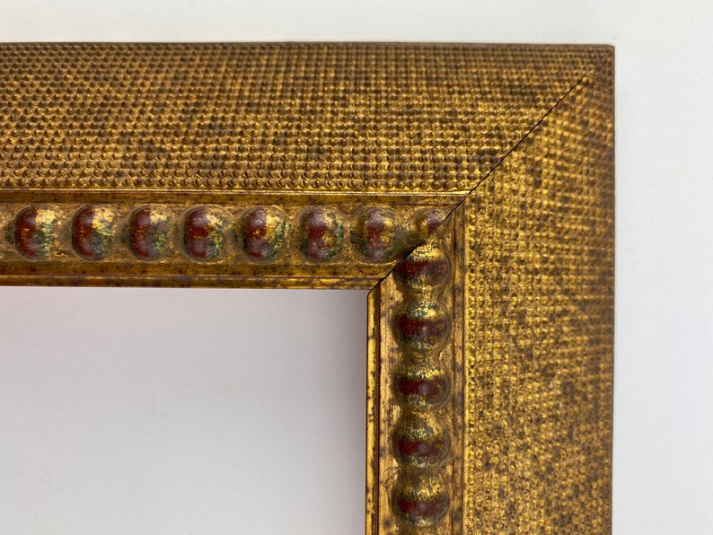 Dark Gold wRed Beads Rooftop Deep Frame-9 x 12