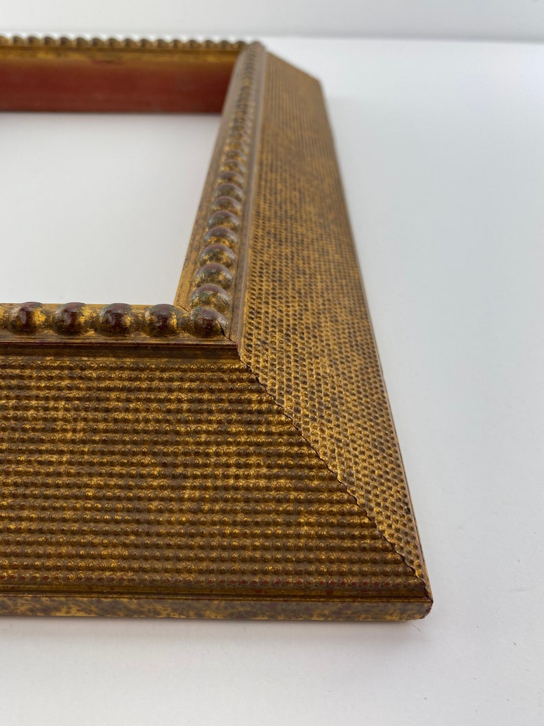 Dark Gold wRed Beads Rooftop Deep Frame-9 x 12