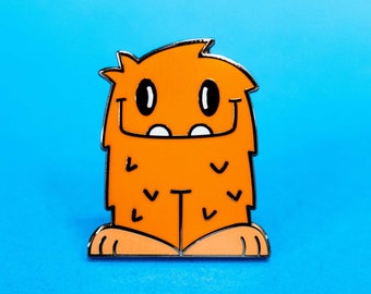 Reggie the Mini Sasquatch Enamel Pin, monster pin, bigfoot, cute monster, cryptid pin, cute enamel pin for backpacks, bags, coats, lanyards