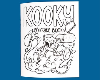 Kooky Coloring Book | kids coloring book, coloring book for kids, coloring book for adults, bigfoot, cats, fun coloring, monster coloring