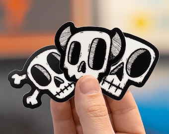 Glow in the Dark Skull Sticker Pack: Waterproof Vinyl Decals