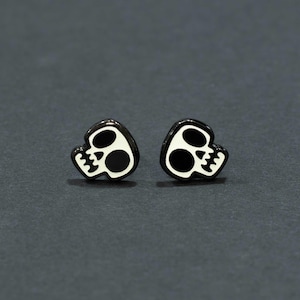 Glow in the Dark Skull Earrings | Small Spooky Skeleton Jewelry