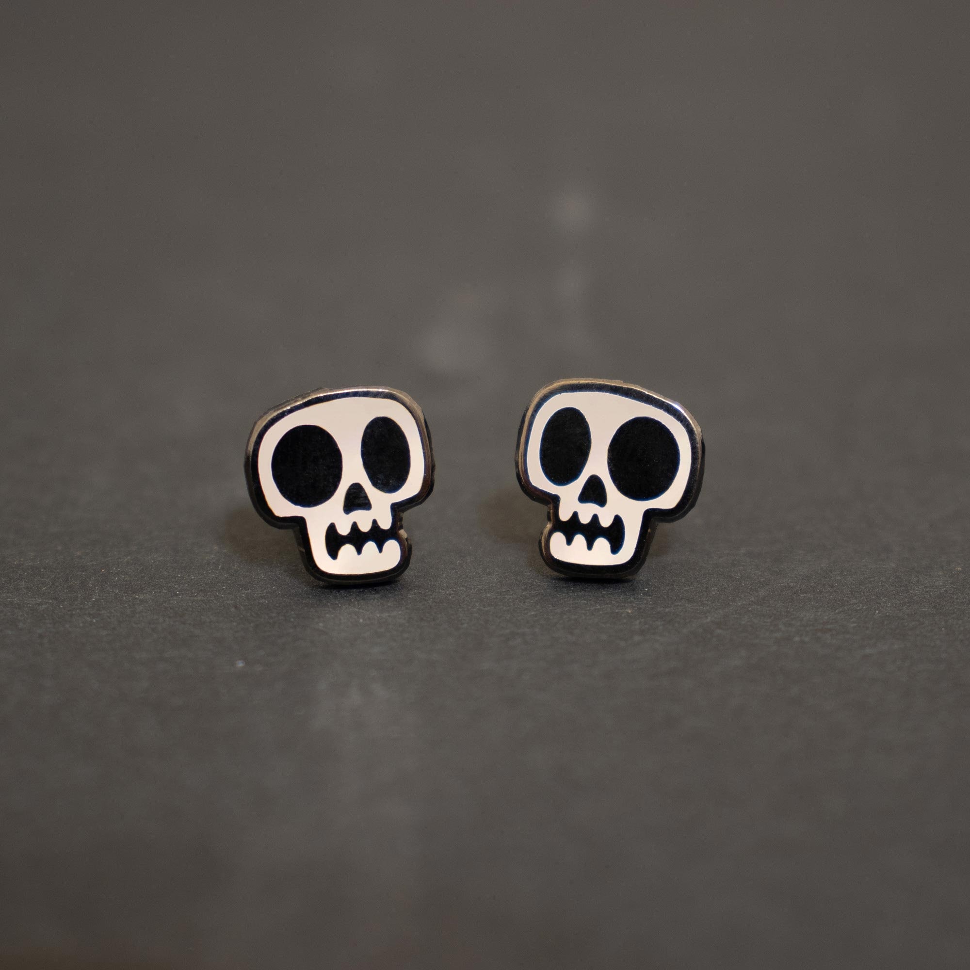 Glow in the Dark Skull Earring Studs | skull earrings, fun earrings, cute earrings, skulls, skull art, halloween earrings, spooky cute