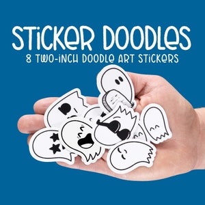 Ghosts Sticker Doodles, sticker pack, cute fun sticker bundle, ghost stickers for teachers, students, halloween, water bottles, phone cases