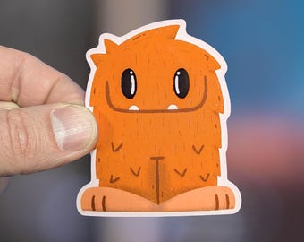 Orange Sasquatch Sticker | Glossy Waterproof Sticker