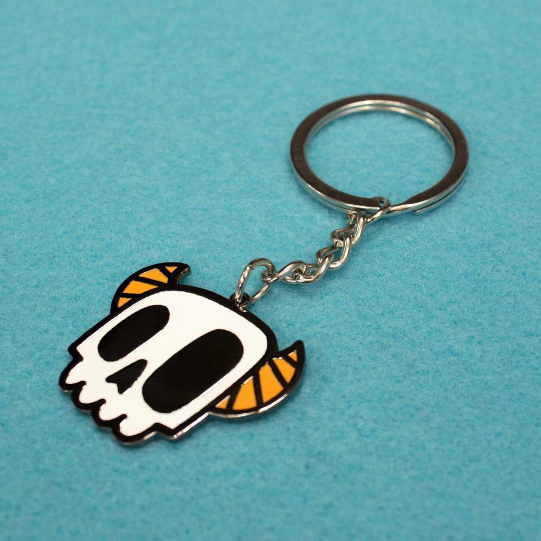 Monster Skull | Glow-in-the-dark Enamel Keychain, Skull Keychain ...
