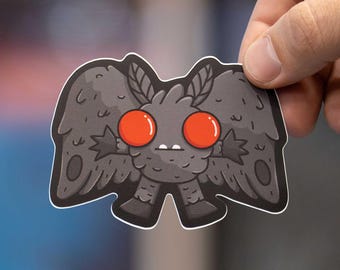 Mothman Sticker | Spooky Cryptid Art, Waterproof, Matte Finish