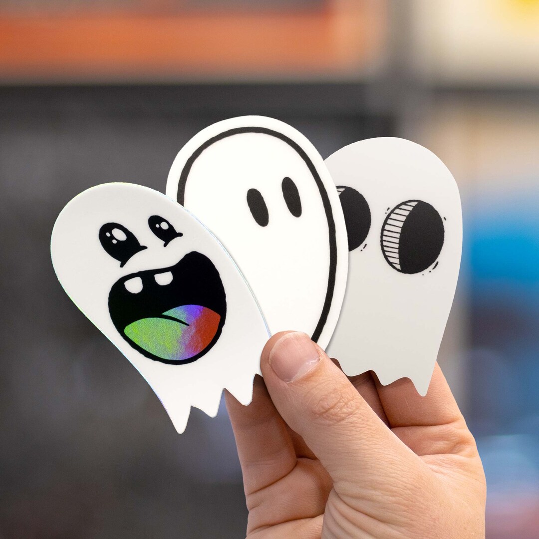 Ghosts Sticker Pack | Glow in the Dark Stickers, Holographic Sticker ...
