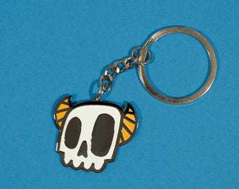 Glow-in-the-Dark Monster Skull Keychain | Spooky Halloween Charm