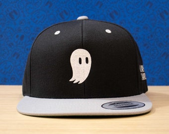 Fred the Ghost Black and Gray Snapback | Embroidered Ghost Hat, Classic Snapback
