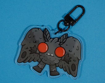 Mothman Keychain | Double-Sided Acrylic Cryptid Charm
