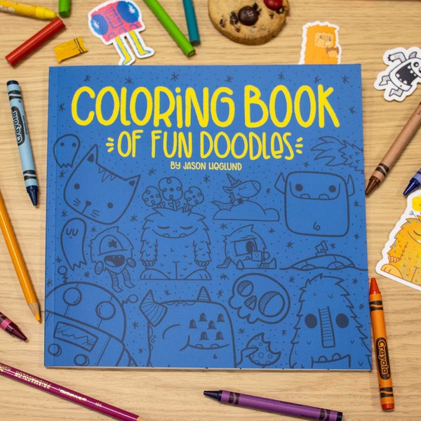 Kleurboek met leuke doodles | kleurboek voor kinderen, kleurboek voor kinderen, kleurboek voor volwassenen, bigfoot, monsters, katten
