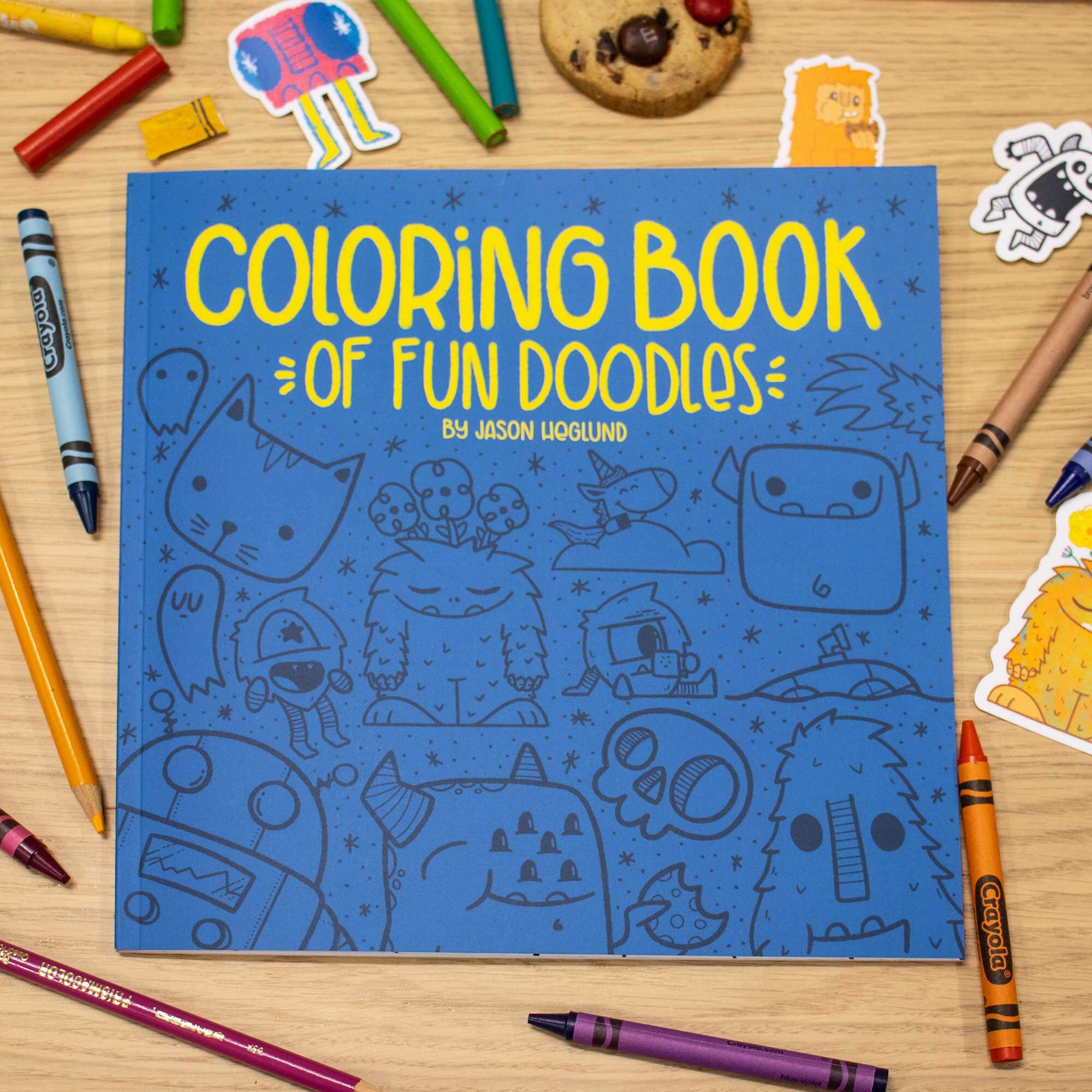 Libro de colorear Fun Doodles para niños y adultos – 32 páginas caprichosas con monstruos, gatos, unicornios y más