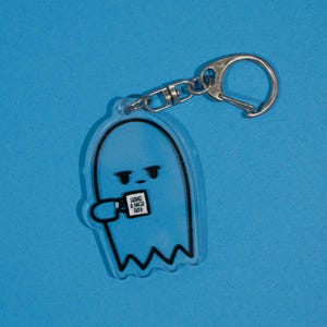 Grumpy Ghost Acrylic Keychain | Spooky Ghostie Halloween Charm