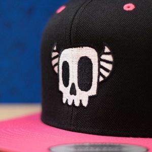 Monster Skull Snapback Embroidered Skull Hat, Classic Snapback image 3