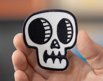 Skull Patch | Glow-in-the-Dark Embroidered Iron-On Skull Art