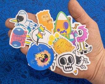 21 Small Art Stickers | Fun Sticker Pack Featuring Monsters, Bigfoot, Unicorns, Ghosts, and Doodles