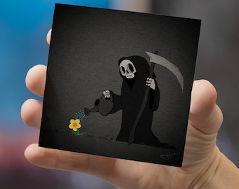 Grim Reaper Art Print | Dark Whimsical Wall Decor