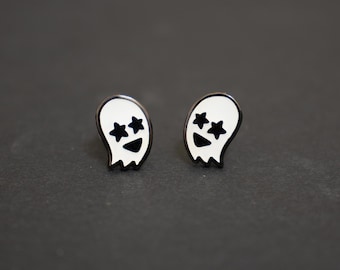 Glow in the Dark Ghost Earring Studs | ghost earrings, fun earrings, cute ghost earrings, ghosties, ghosts, spooky cute