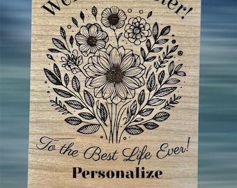 Jw Gift  Engraved Wood  Baptism Card & Keepsake on Cherry or Mahogany 4 x 6   2 Styles Brother or Sister
