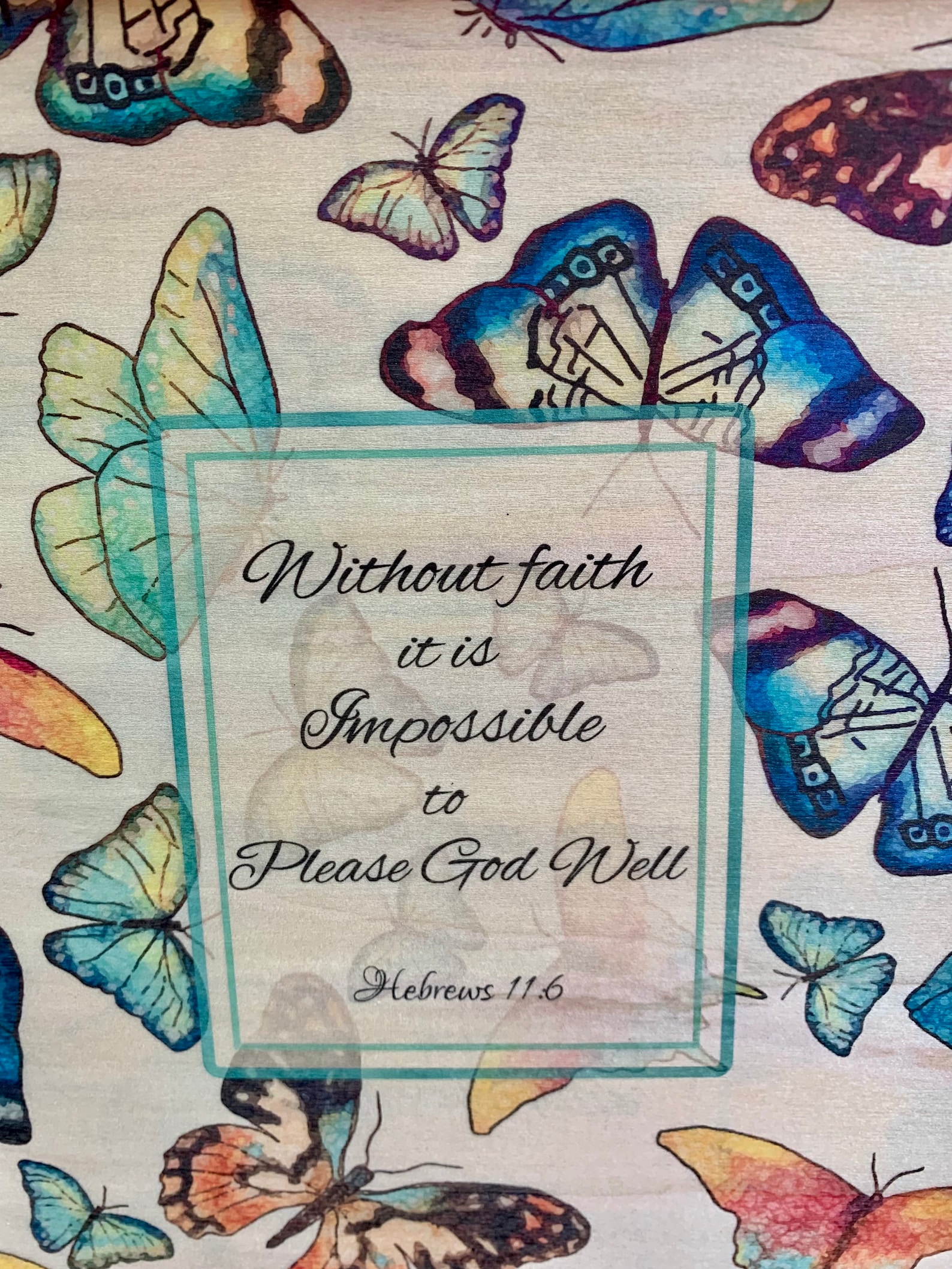 JW Print on Wood butterflies With Hebrews 11:6. Printed on | Etsy