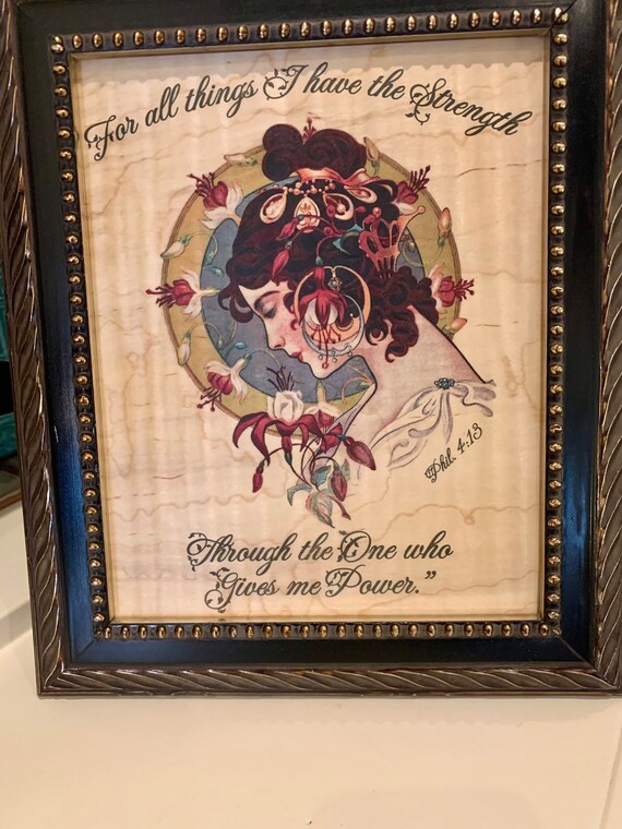 JW Wood Veneer Print with “Woman“. Printed on Beautiful Cherry Wood Veneer.