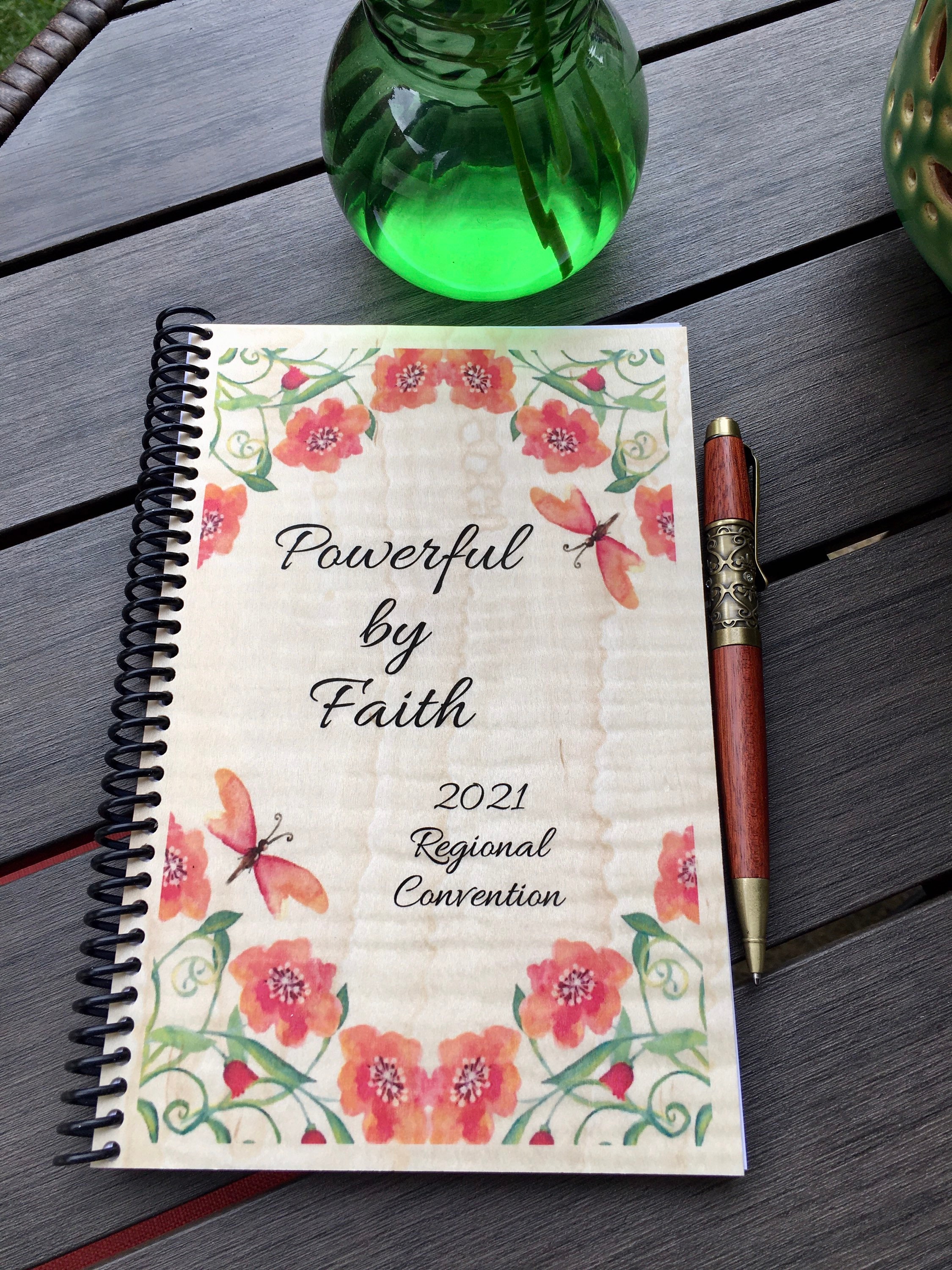Wood Notebook!  Beautiful Curly Maple WOOD Notebook! “Coral” Powerful…