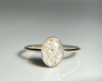 Anillo de cremación personalizado relleno de oro: recuerdo conmemorativo para cenizas de mascotas