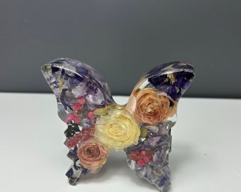 Recuerdo de mariposa y flor personalizado: preservación de ramos de boda y aniversario